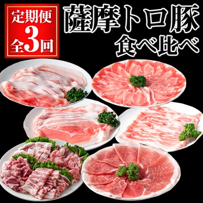 【3回定期】薩摩トロ豚食べ比べ定期便 (合計5.5kg) 