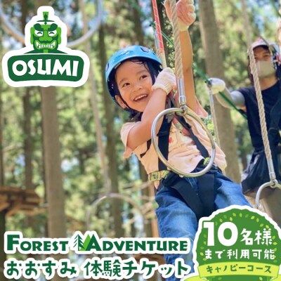 キャノピーコース グループ体験チケット(10名まで利用可)