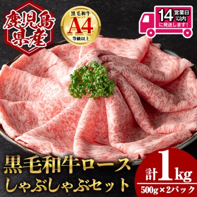 鹿児島県産黒毛和牛ロース しゃぶしゃぶ用セット 計1kg