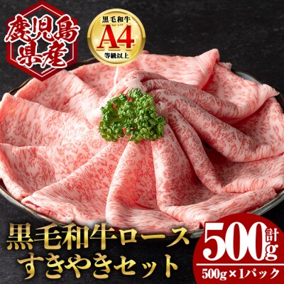 鹿児島県産黒毛和牛ロース すき焼き用セット 計500g