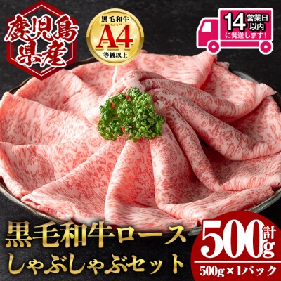 鹿児島県産黒毛和牛ロース しゃぶしゃぶ用セット 計500g