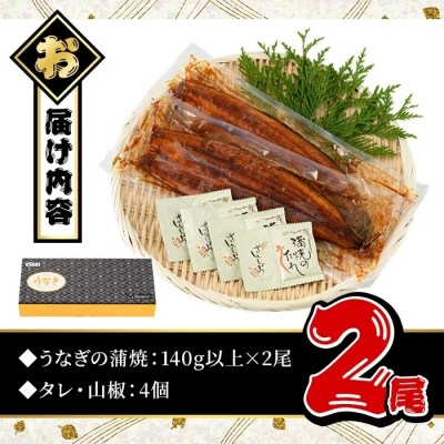 <丑の日先行受付中!>無投薬!鹿児島県産うなぎ蒲焼セット<上>(計280g以上 約140g×2)