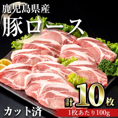 鹿児島県産豚ロース 100g カット(計1kg・100g×10枚)