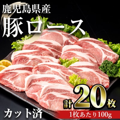 鹿児島県産豚ロース 100g カット(計2kg・100g×20パック)