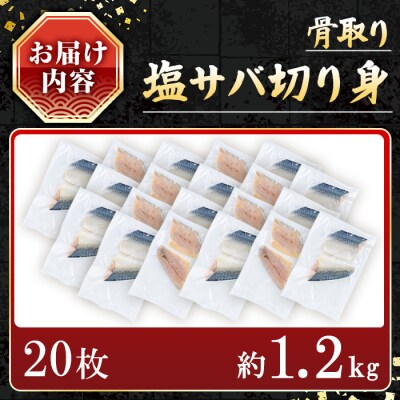 骨取り塩サバ切身(20枚/約1.2kg)