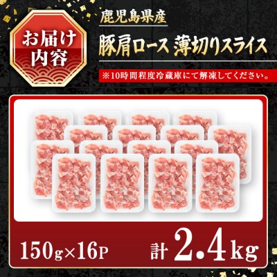 鹿児島県産肩ロース薄切りスライス2.4kg