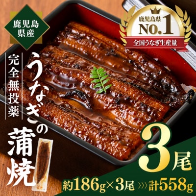 鹿児島県産うなぎ蒲焼(約186g×3尾)