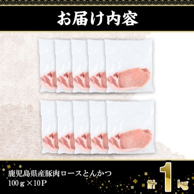 鹿児島県産豚肉ロースとんかつ(100g×10P)