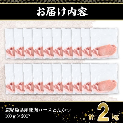 鹿児島県産豚肉ロースとんかつ(100g×20P)