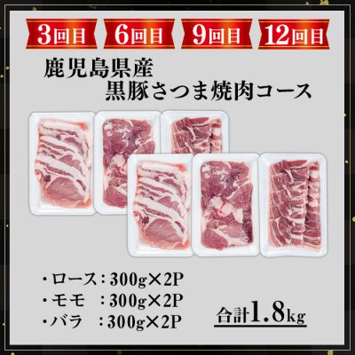 【全12回定期便】さつま黒豚食べ比べ定期便 (合計20.4kg)