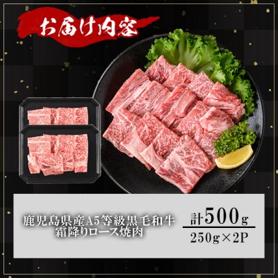 鹿児島県産A5等級黒毛和牛霜降りロース焼肉500g