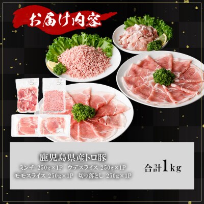 鹿児島県産薩摩トロ豚モリモリおためしパック【合計1kg】