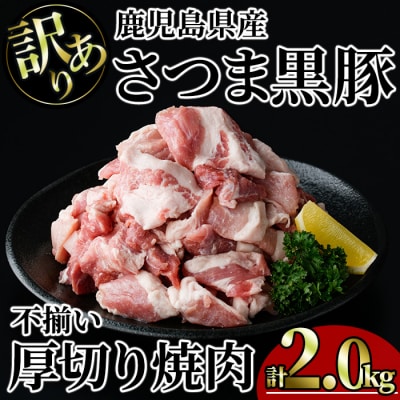 【訳あり】鹿児島県産さつま黒豚不揃い焼肉　計2kg