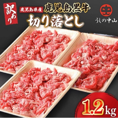 【訳あり】うしの中山 黒毛和牛 切り落とし 計約1.2kg