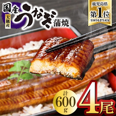 鹿児島県大隅産うなぎ蒲焼4尾(計600g)725-3