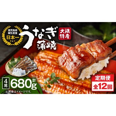 【毎月定期便】大隅特産うなぎ蒲焼4尾(680g)【国産】2487全12回