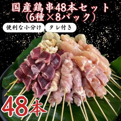 国産　鶏串48本セット(6種×8パック)