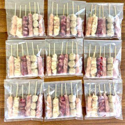 【2ヵ月毎定期便】鶏串54本セット(6種×9パック) 2418 全3回