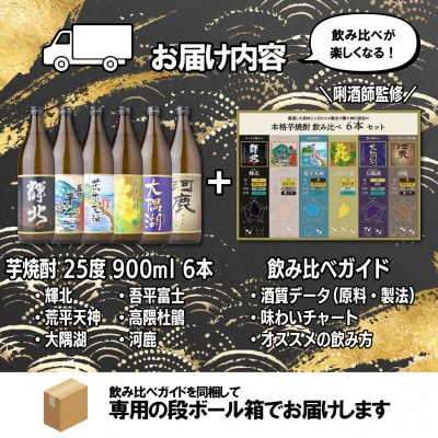 鹿児島限定 芋焼酎 飲み比べセット 25度 900ml×6本 神川酒造(鹿屋市)