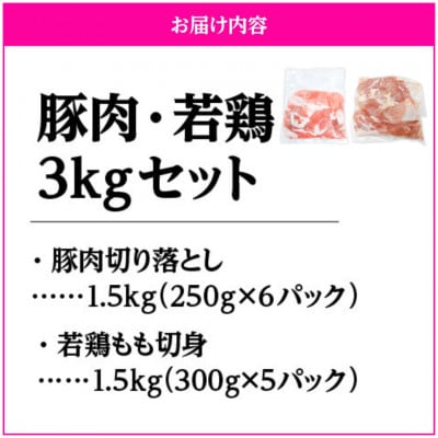 鹿児島県産豚肉・若鶏 3kgセット　KN105-015-01(鹿屋市)