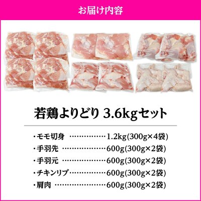 若鶏よりどり3.6kgセット　KN105-009(2650)(鹿屋市)