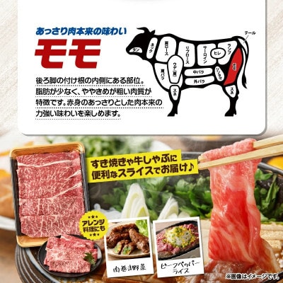 鹿児島県産 黒毛和牛 モモスライス 計1kg(500g×2P)(鹿屋市) KN102-001-02