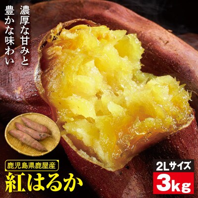 鹿児島県鹿屋産　紅はるか　3kg(2Lサイズ)