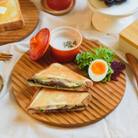 【新潟県加茂市】トーストを美味しく食べる木のパン皿〈波乗りパン皿〉サイズ270・国産山桜