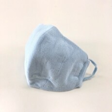 ロンフレッシュ抗菌防臭加工 ニットマスク(サックスブルー)大人用ふつうサイズ