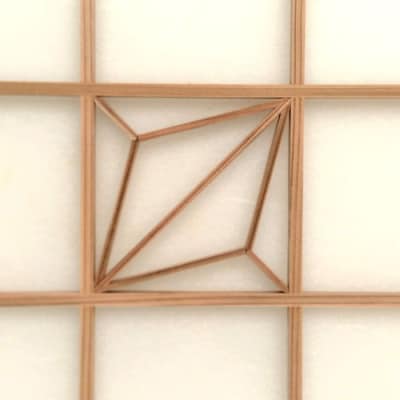 ムク材　組子アートパネルB　デザイン角2(1枚)