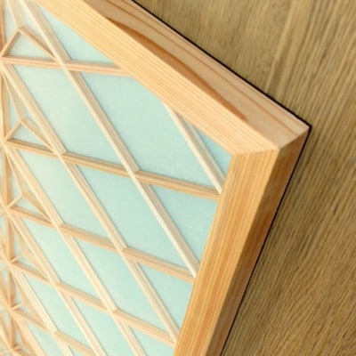 ムク材　組子アートパネルB　デザイン菱1(1枚)