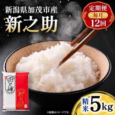 【毎月定期便】新之助　精米5kg　お米全12回