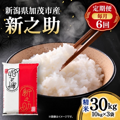 【毎月定期便】新之助　精米30kg(10kg×3袋)　お米全6回