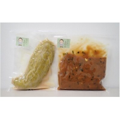 ニンニクみそ&瓜の酒粕漬けセット にんにく 漬け物