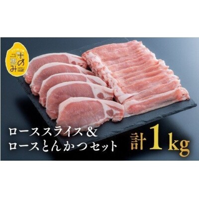 【スピード発送】 豚ローススライス ローストンカツ 5枚(各500g)合計1kg セット 肉 豚肉