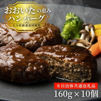 大分の恵み ハンバーグ 1.6kg (160g×10個)