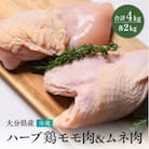 【スピード発送】 ハーブ鶏 もも・ムネ肉セット 各2kg 業務用 冷蔵配送 国産 九州 鶏肉 鶏もも