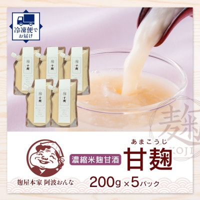 甘麹 濃縮米麹甘酒 200g × 5P ノンアルコール 飲料 発酵食品 徳島県 東みよし町