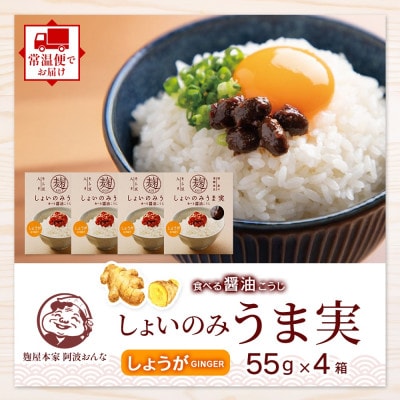 しょいのみ うま実 しょうが味 55g×4箱 醤油の実 調味料 おかず 発酵食品 徳島県 東みよし町