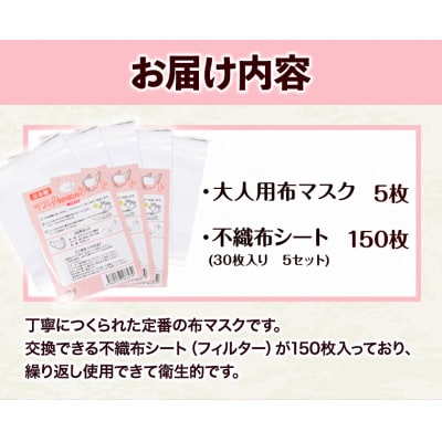 ふんわりやわらか布マスク&不織布シート(30枚入り)　5セット　B-87
