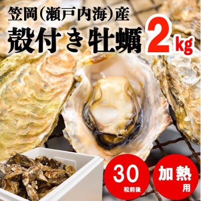 笠岡産殻付き牡蠣2kg(3月発送分)　K-45-3j