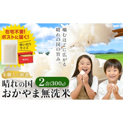 おかやま無洗米 メール便 2合《30日以内に出荷予定(土日祝除く)》岡山県 笠岡市 使い切り