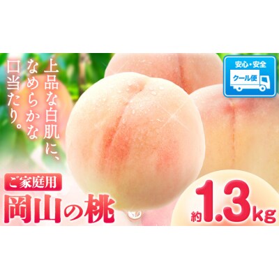 桃 岡山の桃 約1.3kg《6月下旬-9月上旬頃出荷》岡山県 笠岡市 ご家庭用 白桃