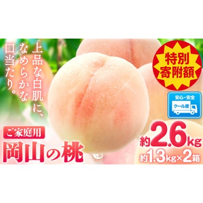 【豊作につき特別寄附額】岡山の桃 約2.6kg《2026年6月下旬-9月上旬頃出荷》