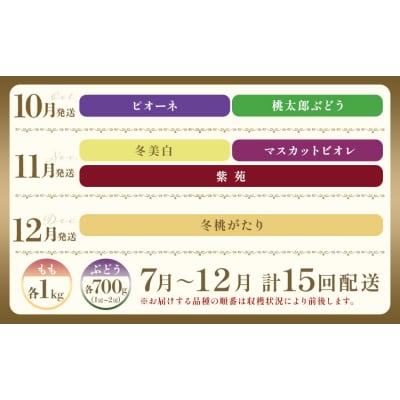【2027年発送先行予約】 桃 ぶどう 計15回 定期便 岡山 10種 計12.9kg