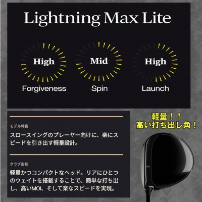 ゴルフクラブ　PXG Lightning MAX-Lite ドライバー　11.5°R