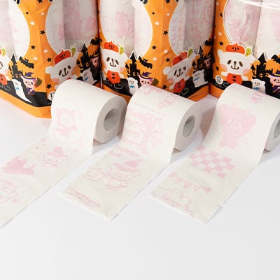 ハロウィンおやまくまBOXティッシュ&プリントトイレットロールセット