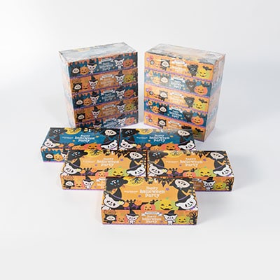 ハロウィンおやまくまBOXティッシュ&プリントトイレットロールセット