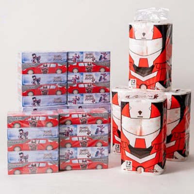 開運戦士ブレイバーンBOXティシュ&プリントトイレットロールセット