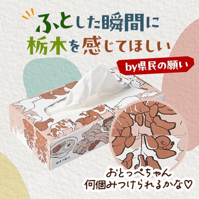 【120箱入り】大満足パック栃木の魅力ティッシュボックス150w×120箱※配送不可地域:離島・沖縄